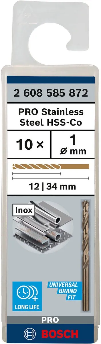 Bosch Professional ST. LINE HSS-CO Boor 1mm - 10 Stuks