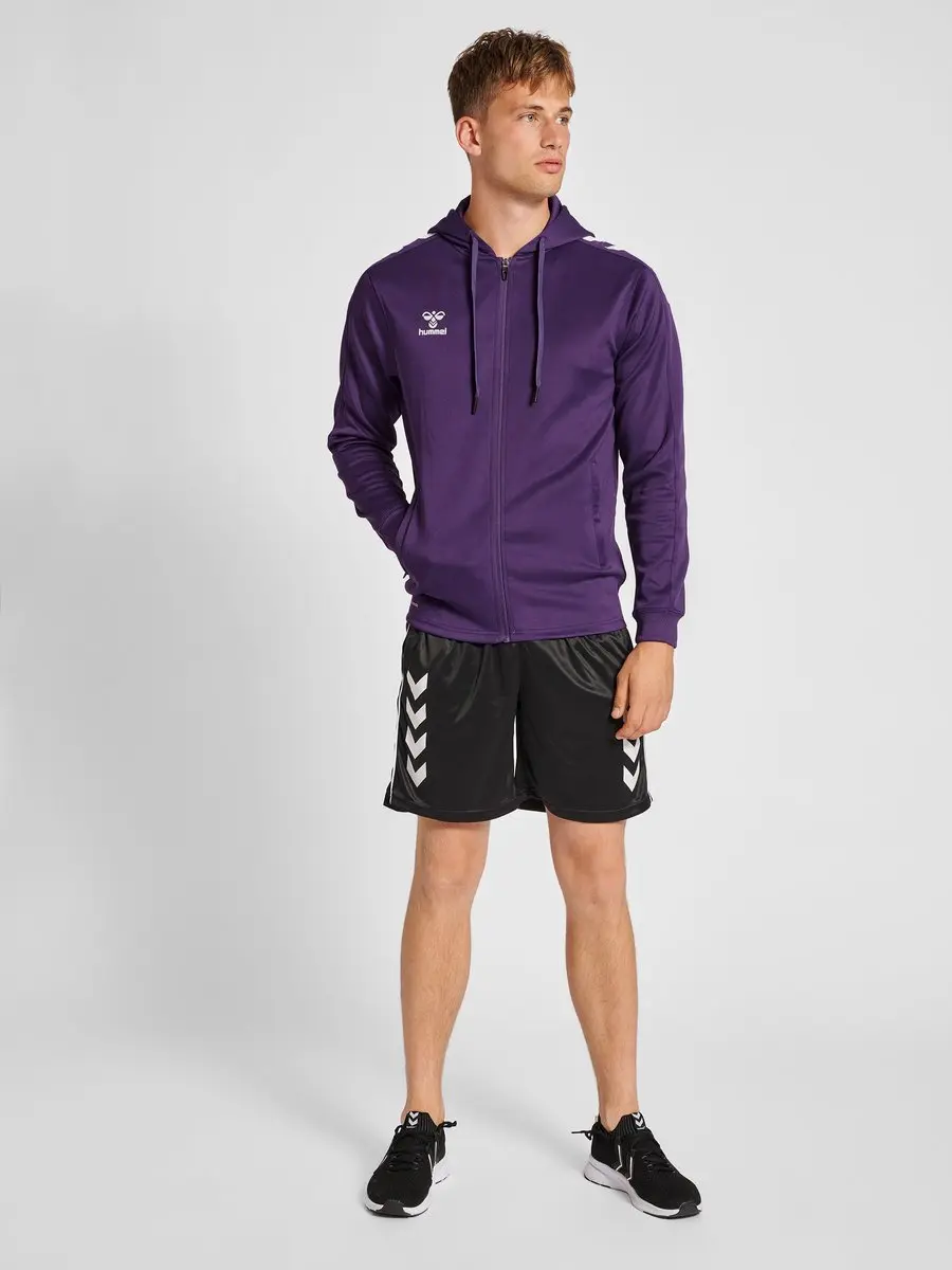 Hummel Hmlcore Xk Poly Zip Hood Sweat - M - Acai/Wit - afbeelding 6 van 6