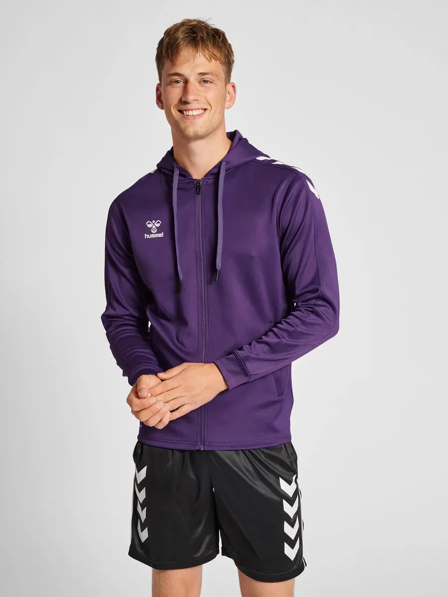 Hummel Hmlcore Xk Poly Zip Hood Sweat - M - Acai/Wit - afbeelding 5 van 6
