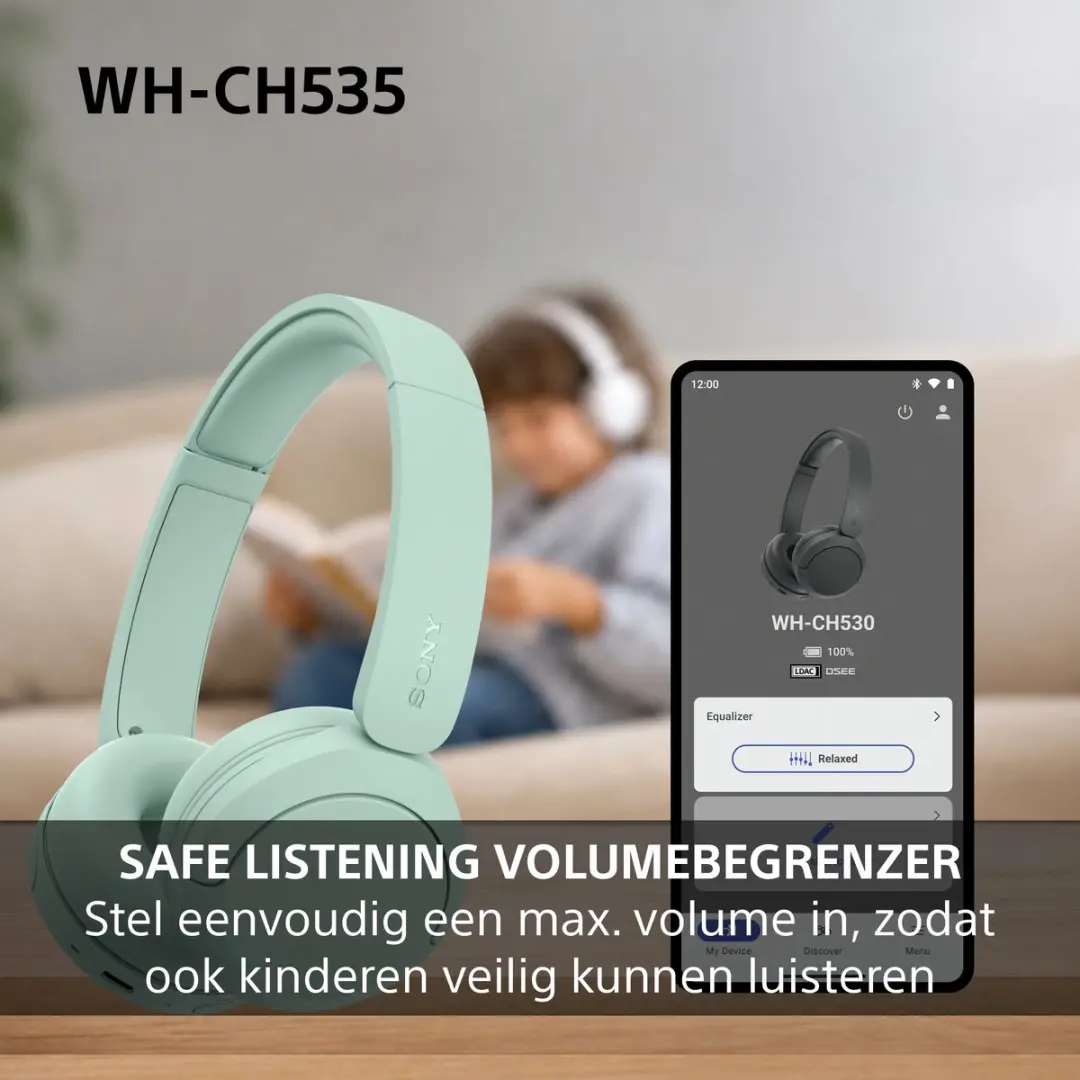 Sony WH-CH535 Draadloze On-Ear Koptelefoon - Wit - afbeelding 3 van 6