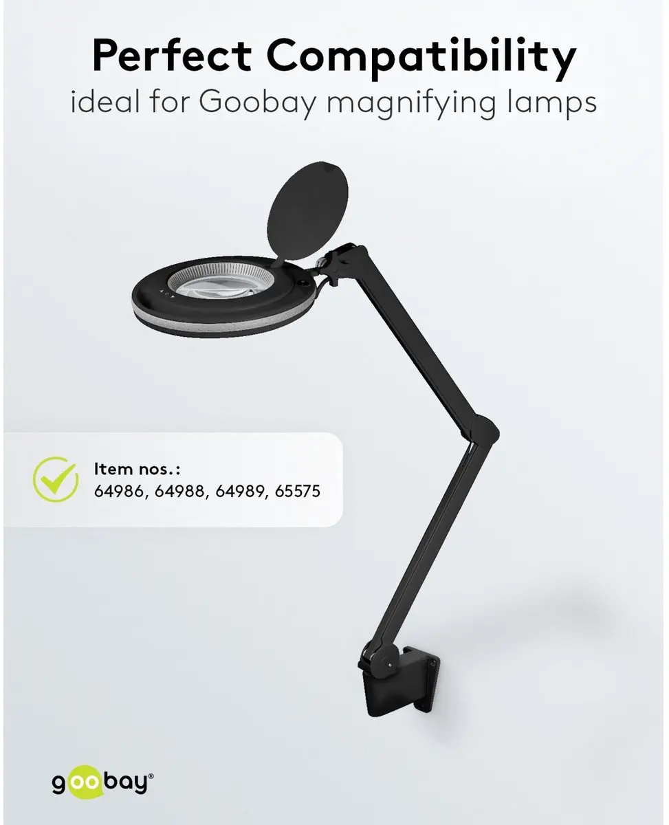 Goobay Wandhouder 84mm voor Loeplampen - Zwart