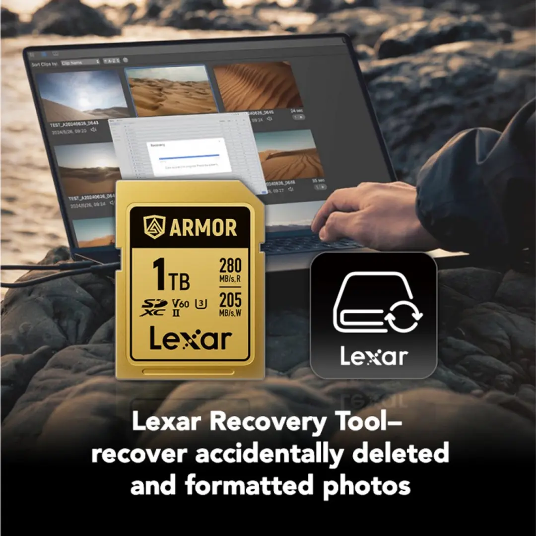 Lexar SDXC Pro Gold Series ARMOR UHS-II 1TB - 280MB/s Lezen - afbeelding 2 van 6