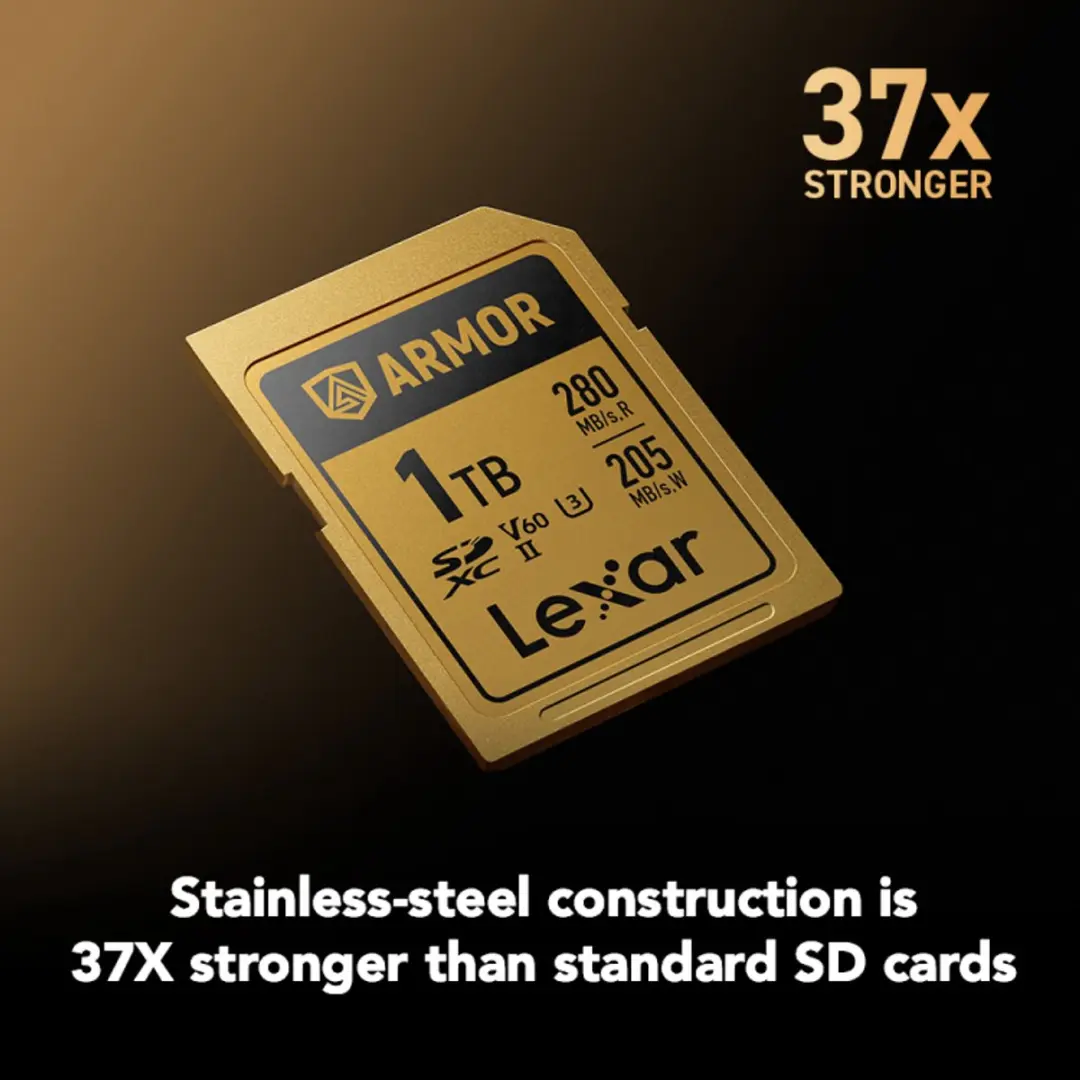 Lexar SDXC Pro Gold Series ARMOR UHS-II 1TB - 280MB/s Lezen - afbeelding 6 van 6