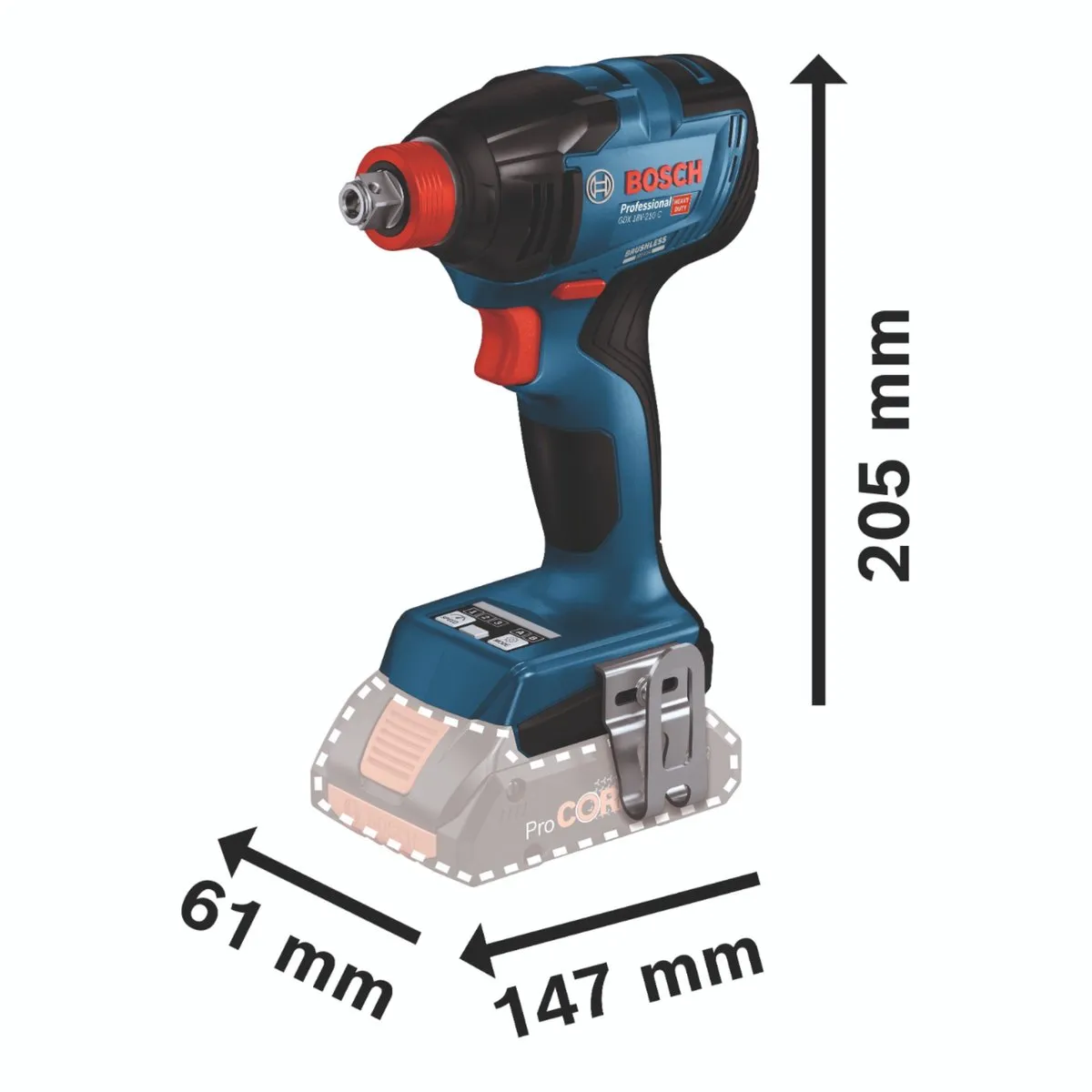 Bosch Professional GDX 18V-210 C Slagmoersleutel 210Nm