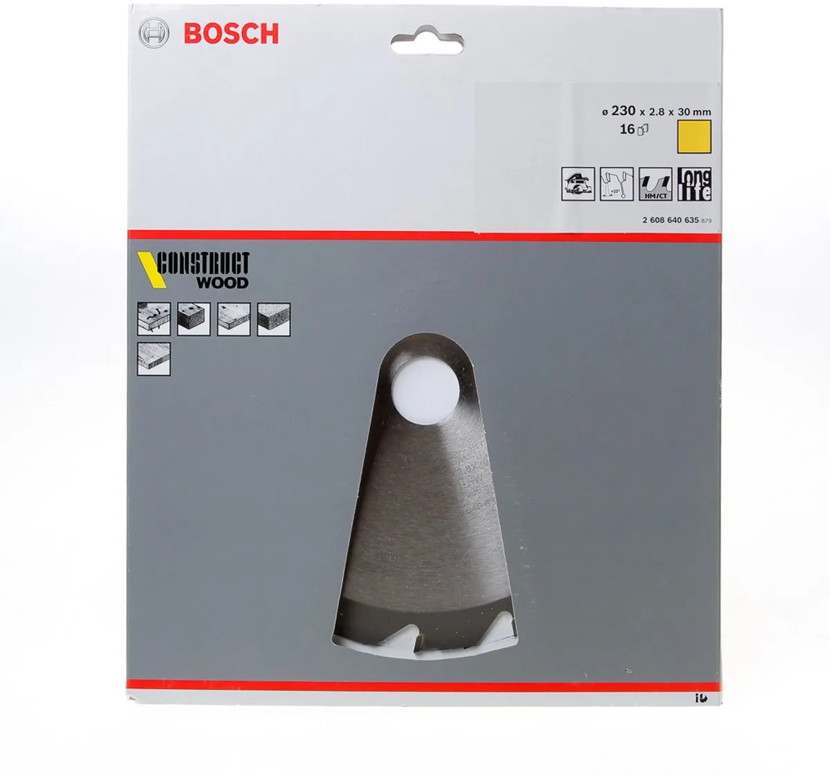 Bosch Professional Cirkelzaagblad Construct Wood 230x30x2,8mm - 16 Tanden - afbeelding 6 van 6