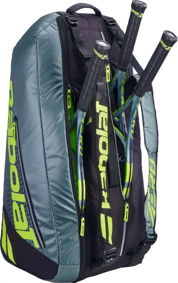 Babolat Pure Aero 6 Racketbag - 6 Rackets - Geel/Zwart/Groen - afbeelding 3 van 4