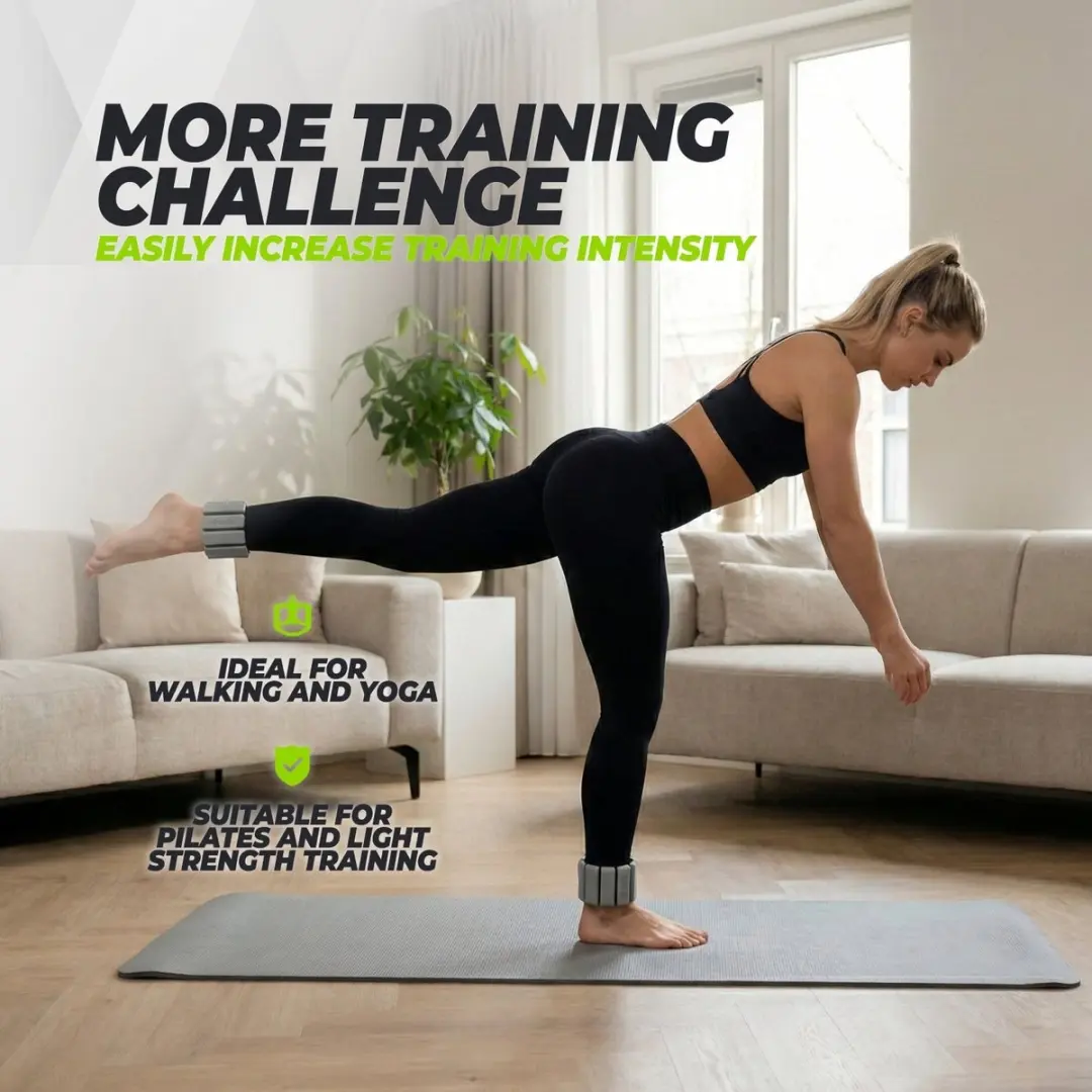 Virtufit Enkel- en Polsgewichten Pro 1kg - Grijs - afbeelding 4 van 6