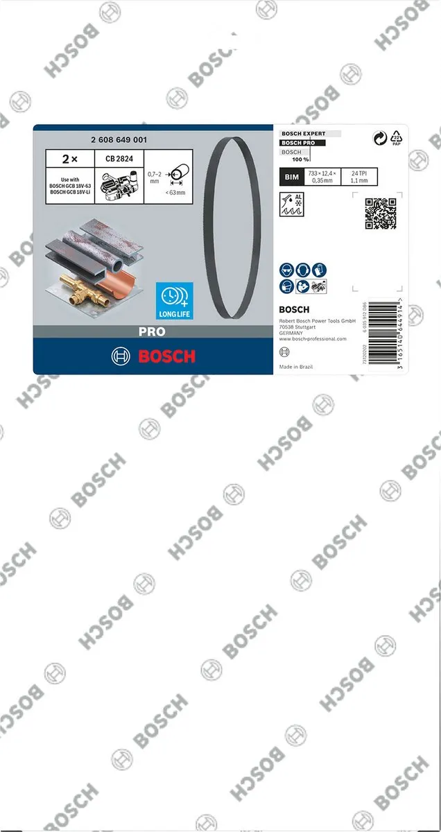 Bosch Professional CB 2824 BIM Bandzaagbladen 2 Stuks - Metaal