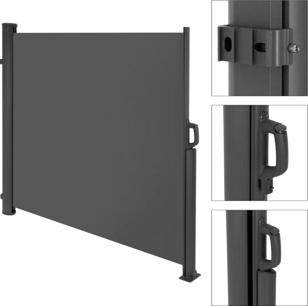 Koopman Windscherm Terras 3x1.4m - Antraciet - Oprolbaar - afbeelding 4 van 6