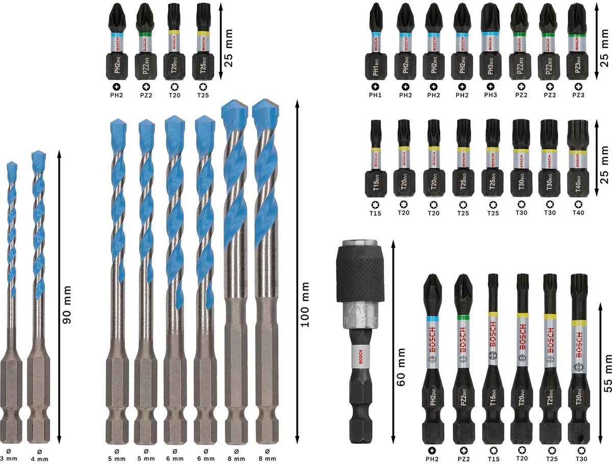 Bosch Professional PRO Impact Boor- en Bit-Set 35-delig 2608522518