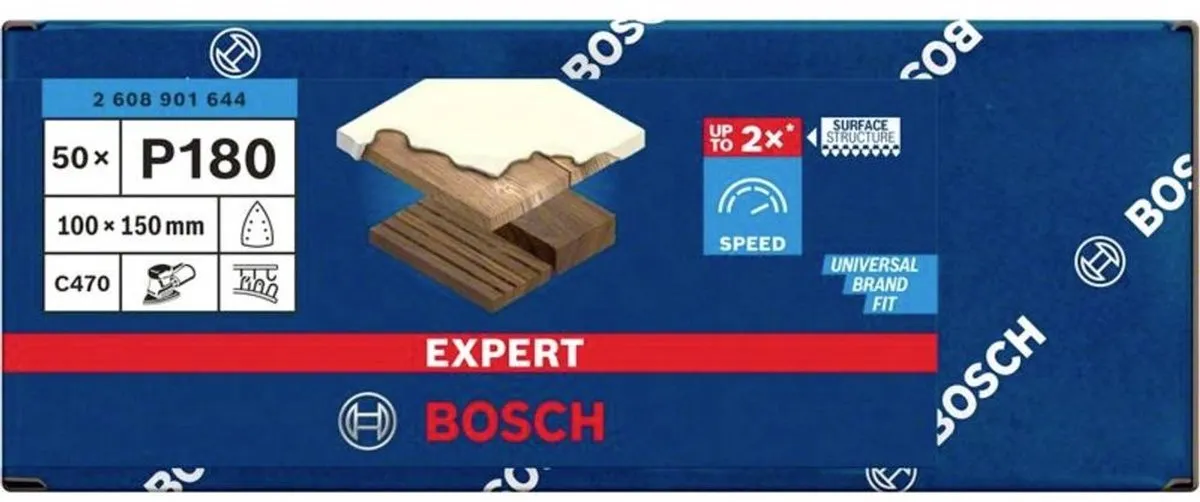 Bosch Professional Schuurpapier 2608901644 - Korrel 180 - 150x100mm - 50 Stuks