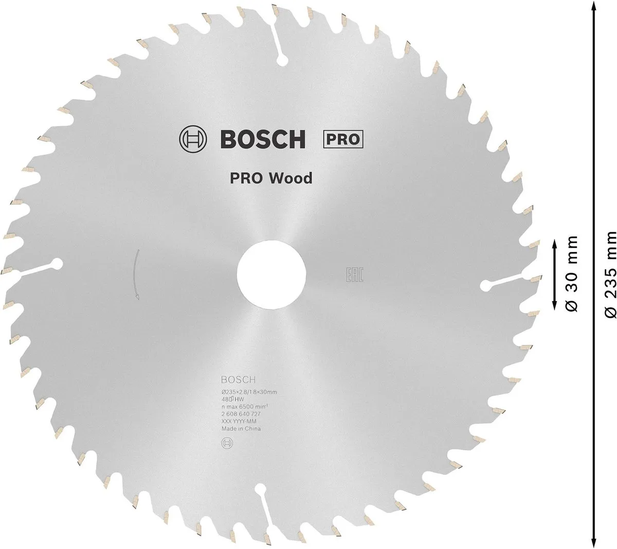 Bosch Professional CIRKZB OPT 235X30/25X2,8 48T Metaal Zaagblad