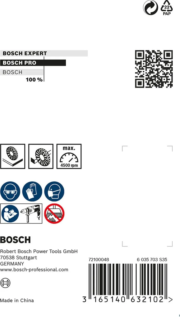 Bosch Professional 6mm Schijfborstel 85mm - 0.2mm Vermessingd