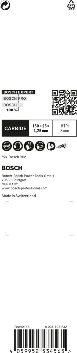 Bosch Professional Expert S 955 CHC Reciprozaagblad 2608900366 - 3 Stuks