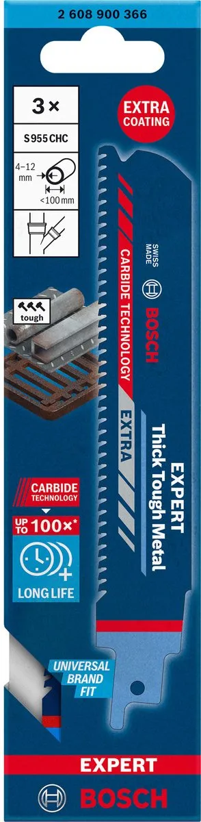 Bosch Professional Expert S 955 CHC Reciprozaagblad 2608900366 - 3 Stuks