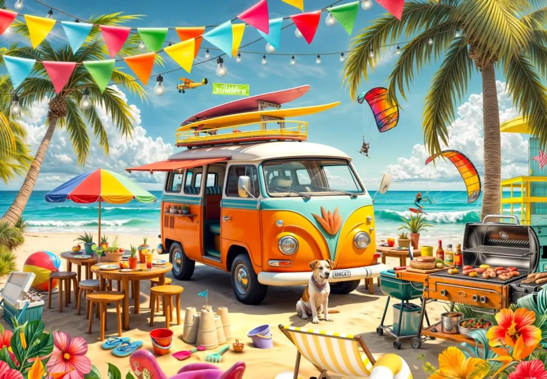 Bluebird Puzzle strand camper puzzel