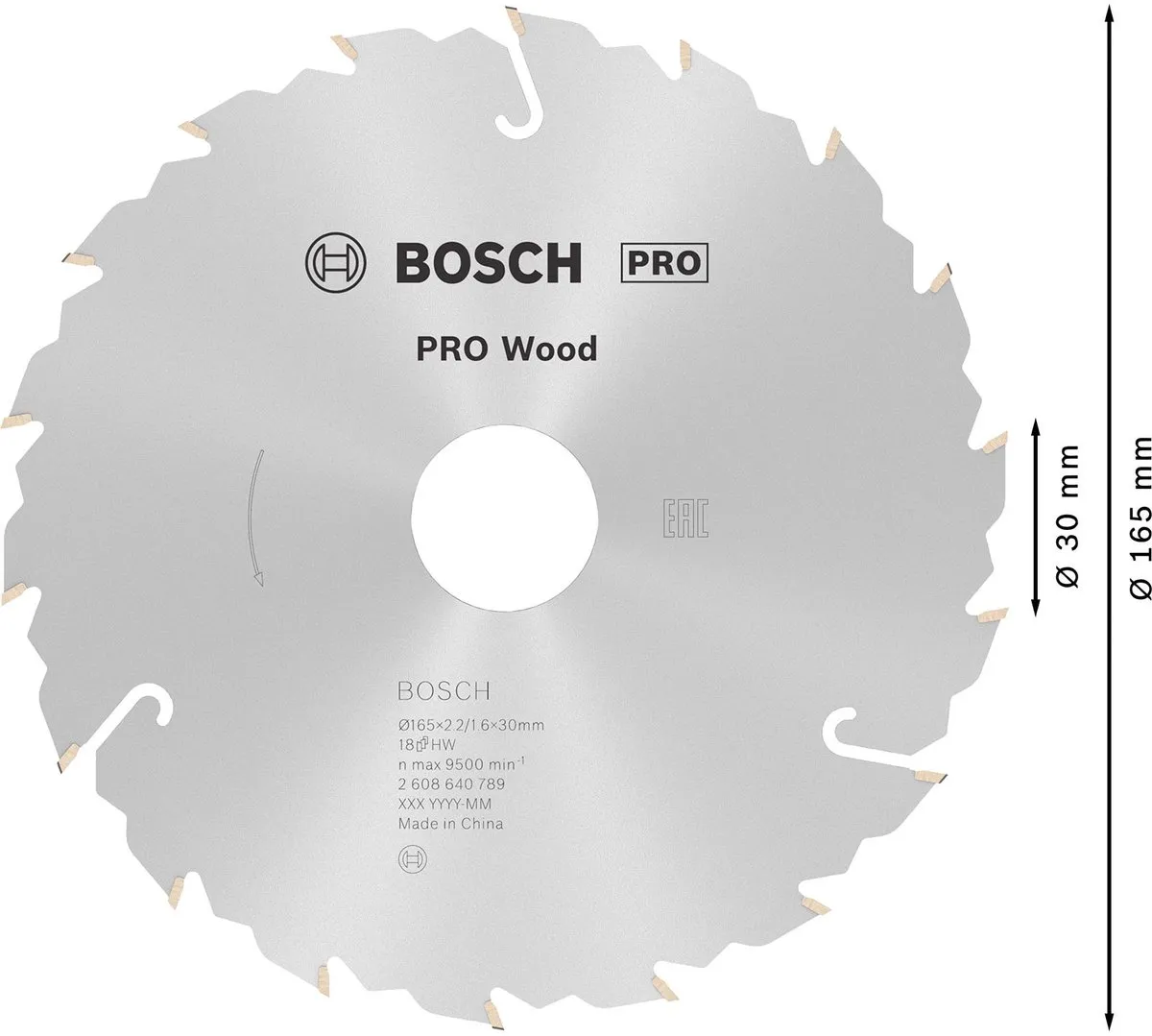 Bosch Professional Cirkelzaagblad CIRKZB SPEED 165X30/20X2,4 18T - Metaal/Hout