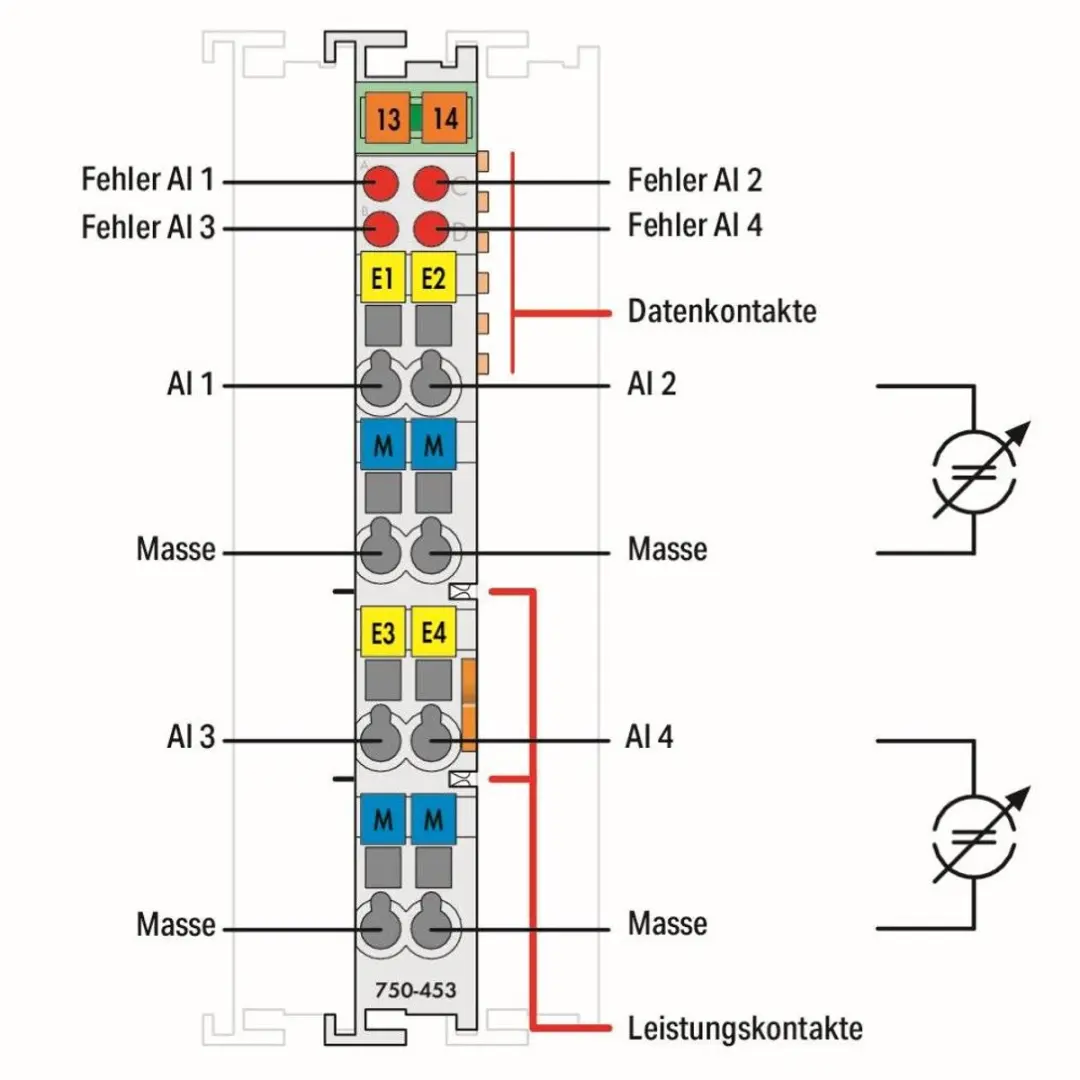 WAGO 750-453 PLC Ingangsmodule - Analoge - afbeelding 2 van 5