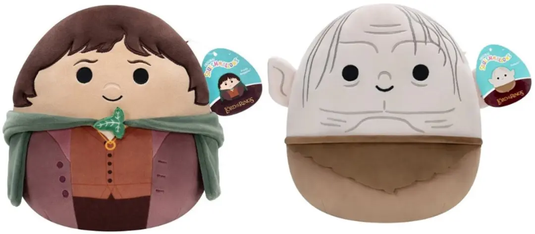 Squishmallows Lord of the rings Frodo + Gollum 25cm knuffels