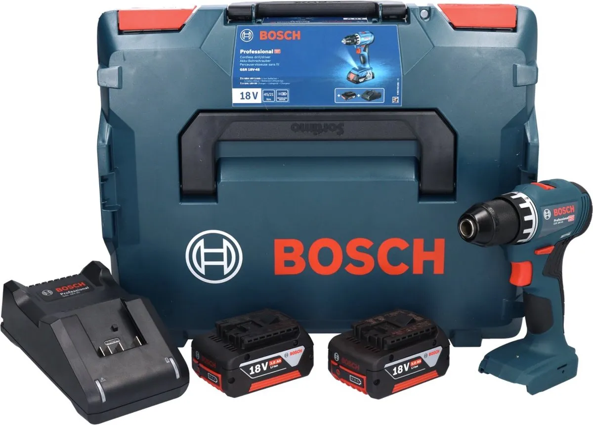Bosch Professional GSR 18V-45 Accu Schroefboormachine - 2x 3.0Ah - L-Boxx