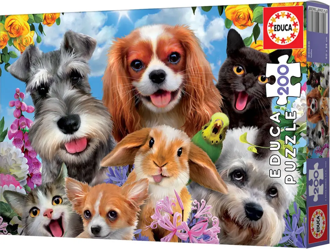 Educa Huisdieren Selfie Puzzel 200 Stuks - Meerkleurig