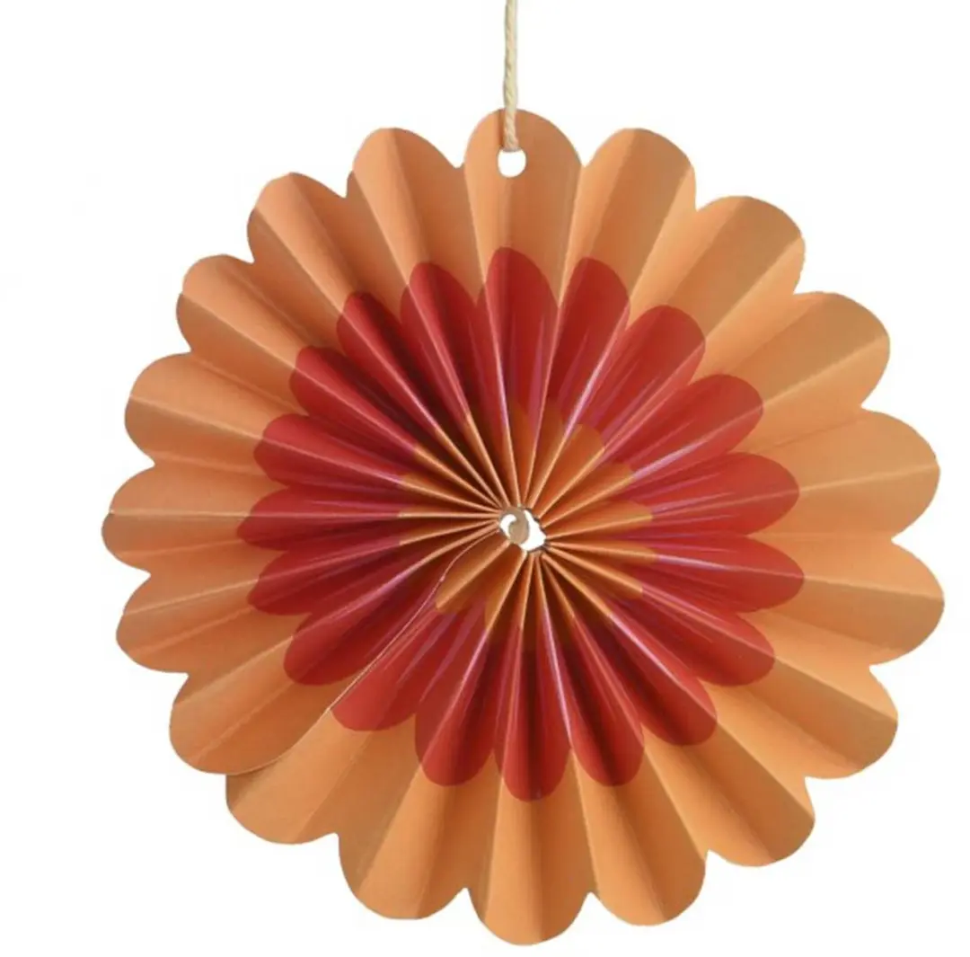 Kaemingk Papierbloem Papierrozet Oranje Rood en Roze Ø 10,5 cm