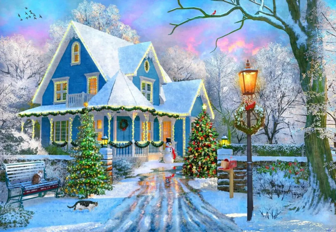 Bluebird Puzzle Christmas at Home 500 Stuks - 500 Puzzelstukken