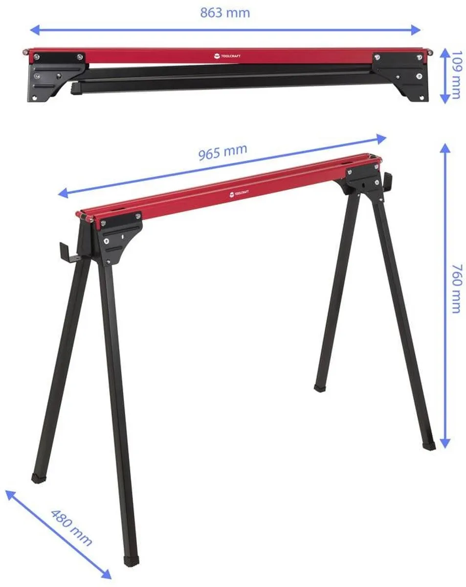 TOOLCRAFT TO-10311633 Zaagbok - Opklapbaar 230kg 965x480mm