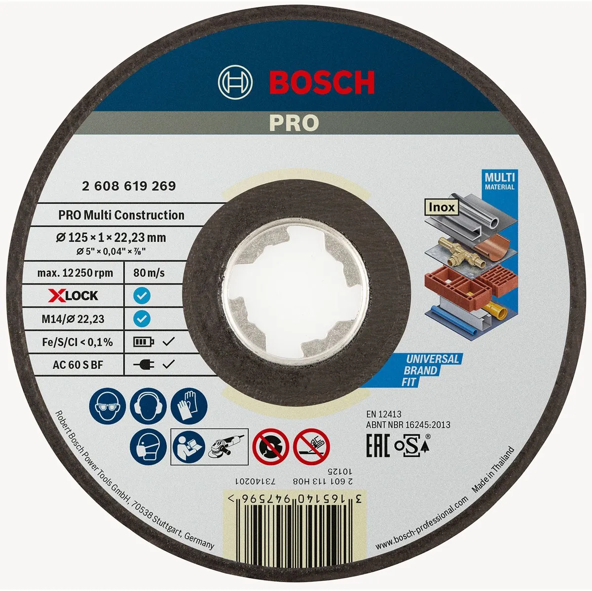 Bosch Professional Xlock Rapido Doorslijpschijf 125mm Metaal
