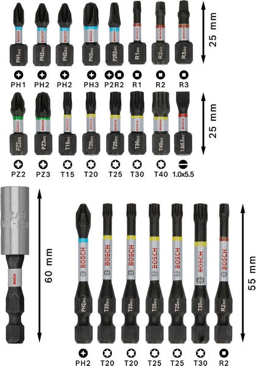Bosch Professional PRO Impact Schroefbitset 24-delig 2608521U75