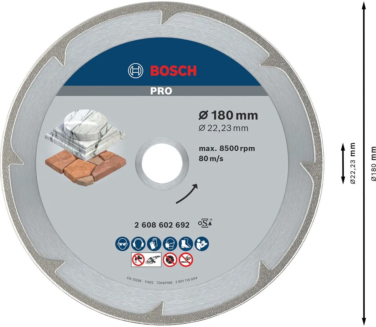 Bosch Professional Diamantschijf Best Marble 180mm - 22,23mm As