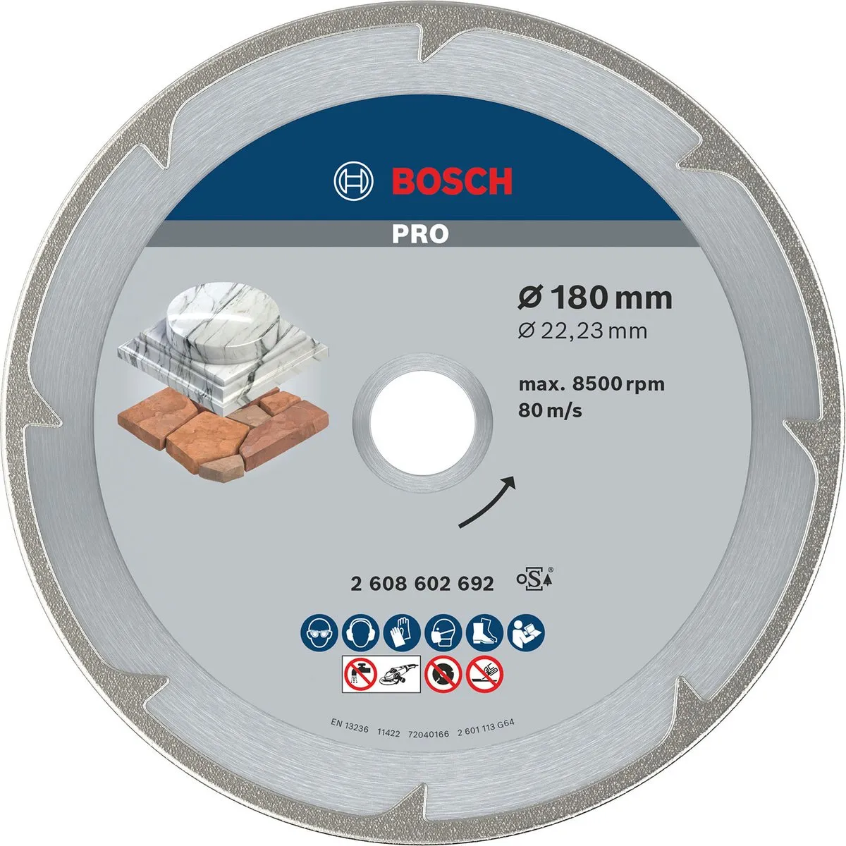 Bosch Professional Diamantschijf Best Marble 180mm - 22,23mm As - afbeelding 6 van 6