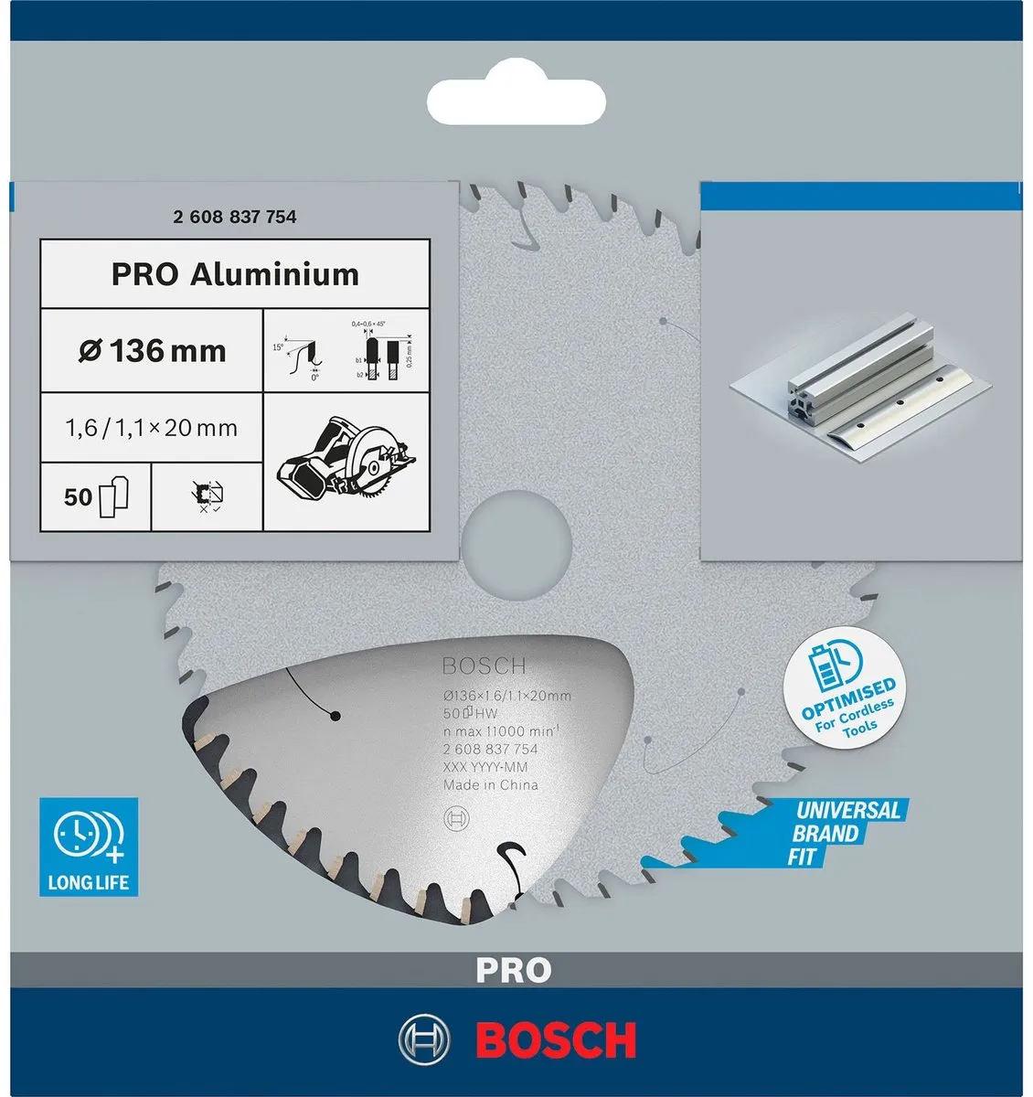Bosch Professional Aluminium Accuzaagblad 136x1,6x20 - afbeelding 6 van 6