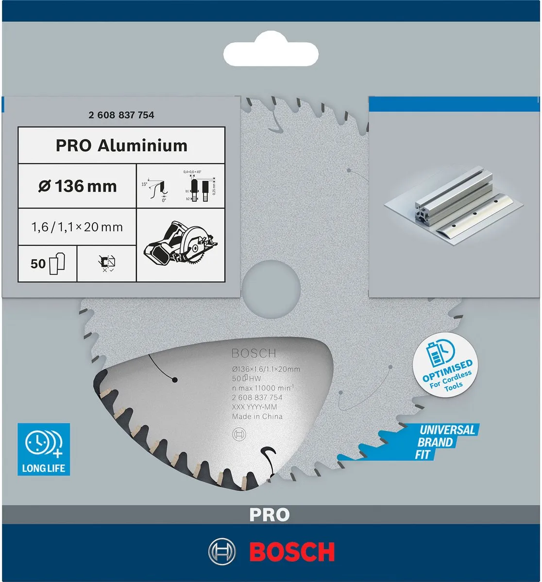 Bosch Professional Aluminium Accuzaagblad 136x1,6x20