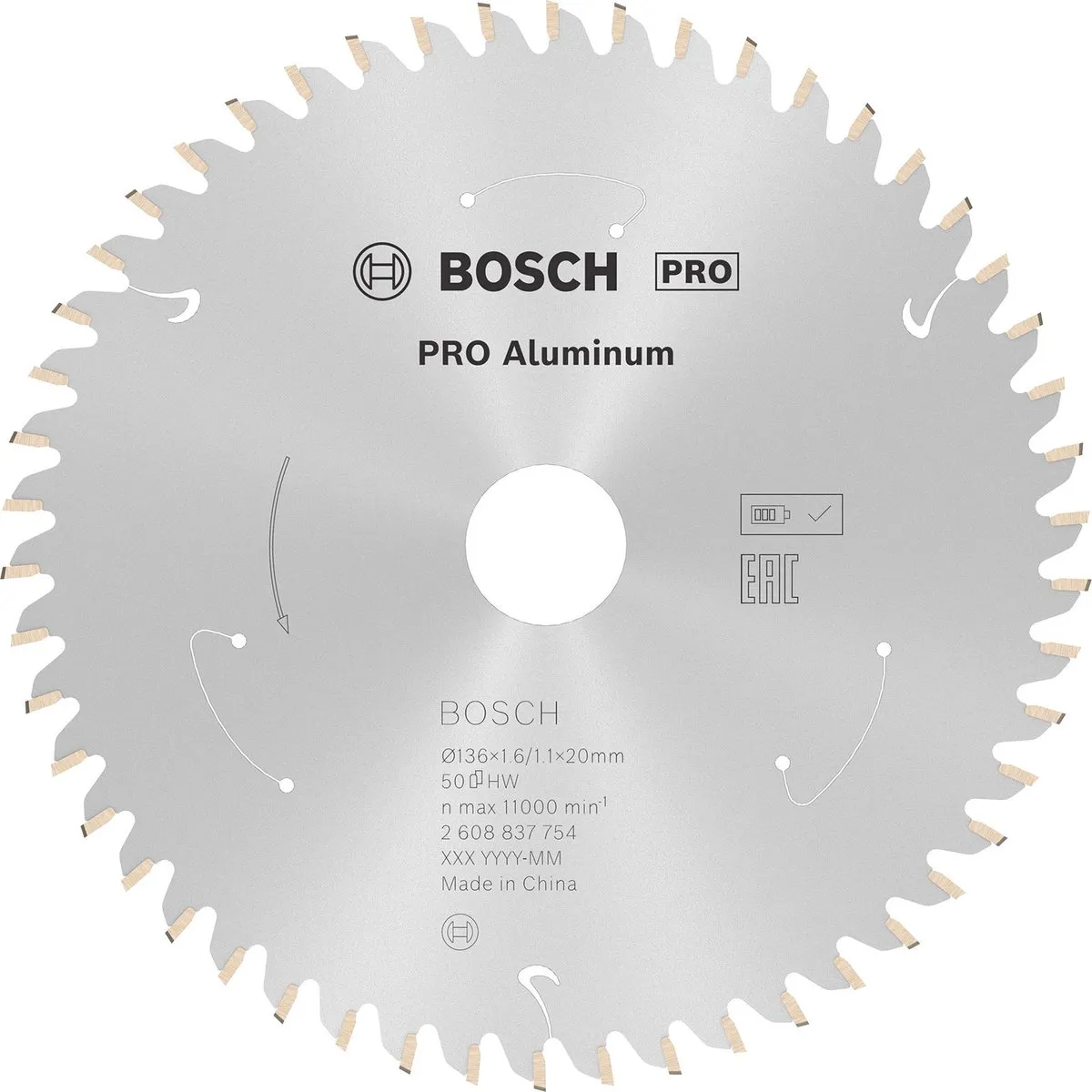 Bosch Professional Aluminium Accuzaagblad 136x1,6x20