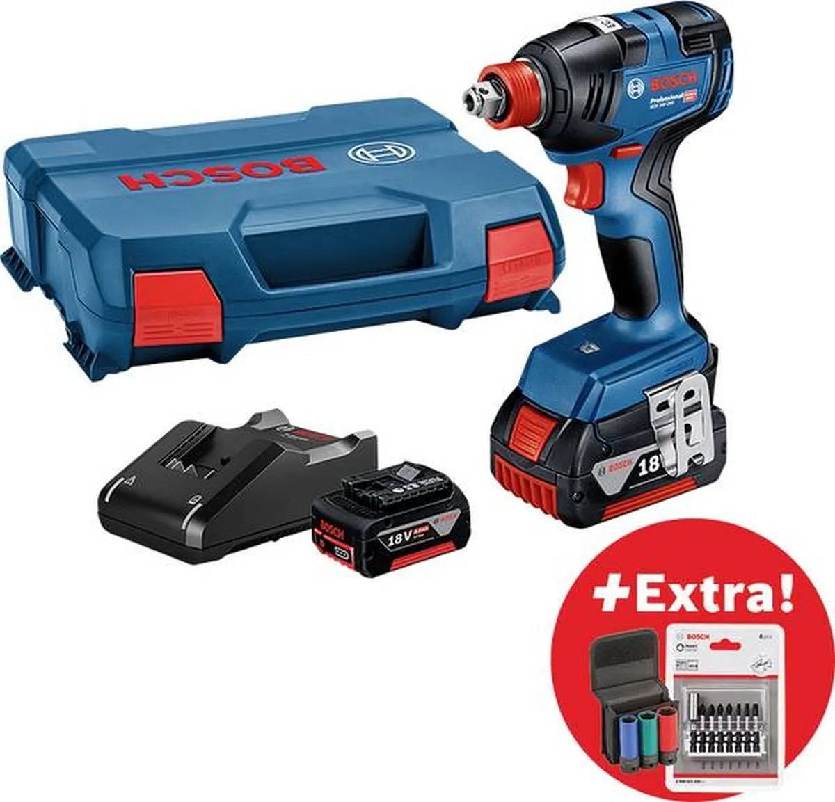 Bosch Professional GDX 18V-200 0615990M38 Accu-draaislagmoeraanzetter