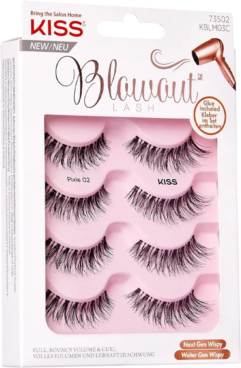 Kiss Blowout Pixie Kunstwimpers op strip - 4 Stuks - Natuurlijk zwart - afbeelding 3 van 5