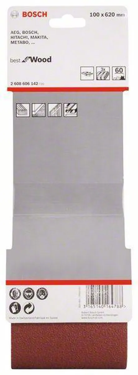 Bosch Professional 3 Banden 100x620mm Best Wood+Paint