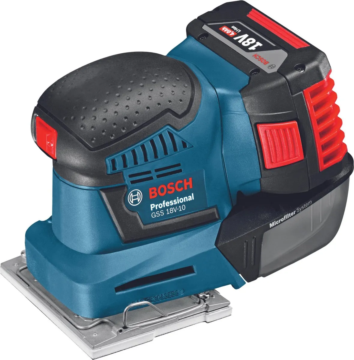Bosch Professional GSS 18V-10 Accu Vlakschuurmachine - 2x 4,0Ah