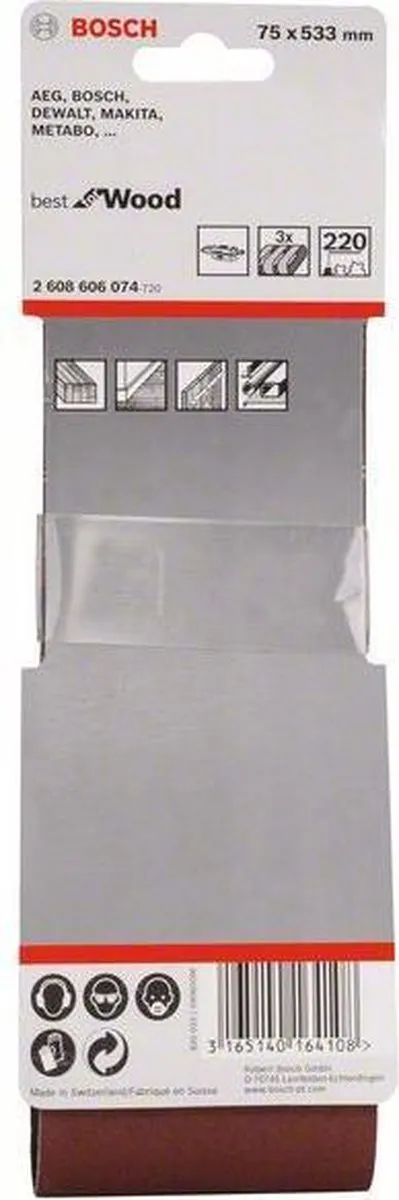 Bosch Professional 3 Banden 75x533 Best Wood+Paint - 3 Stuks