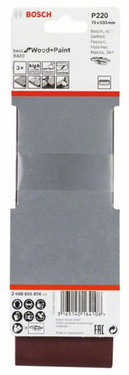 Bosch Professional 3 Banden 75x533 Best Wood+Paint - 3 Stuks
