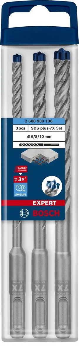 Bosch Professional EXPERT SDS plus-7X Hamerboorset 3-delig
