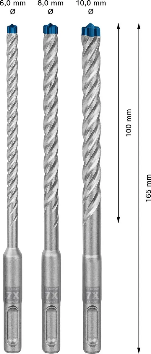Bosch Professional EXPERT SDS plus-7X Hamerboorset 3-delig