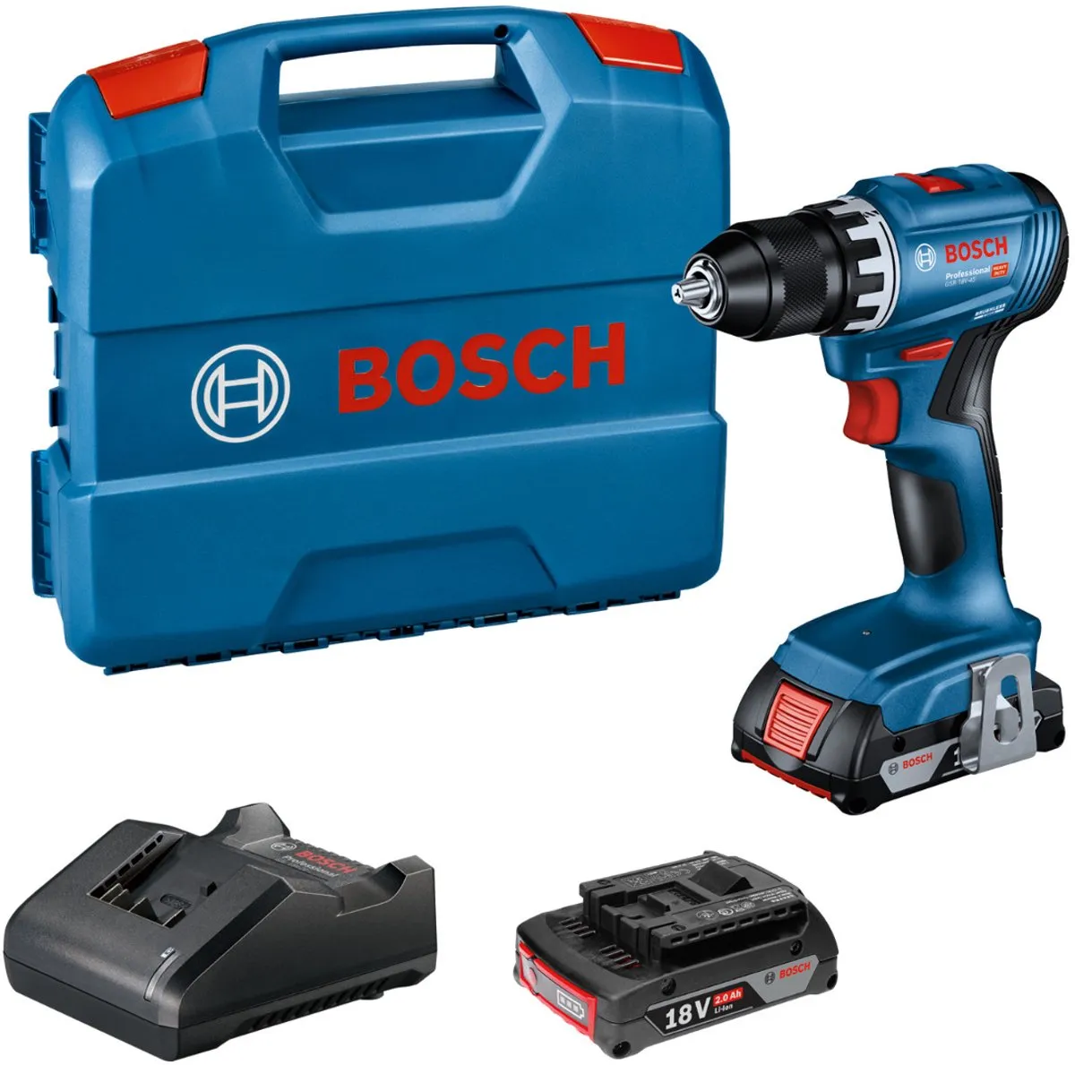 Bosch Professional GSR 18V-45 Accu Schroefboormachine - 2x 2.0Ah
