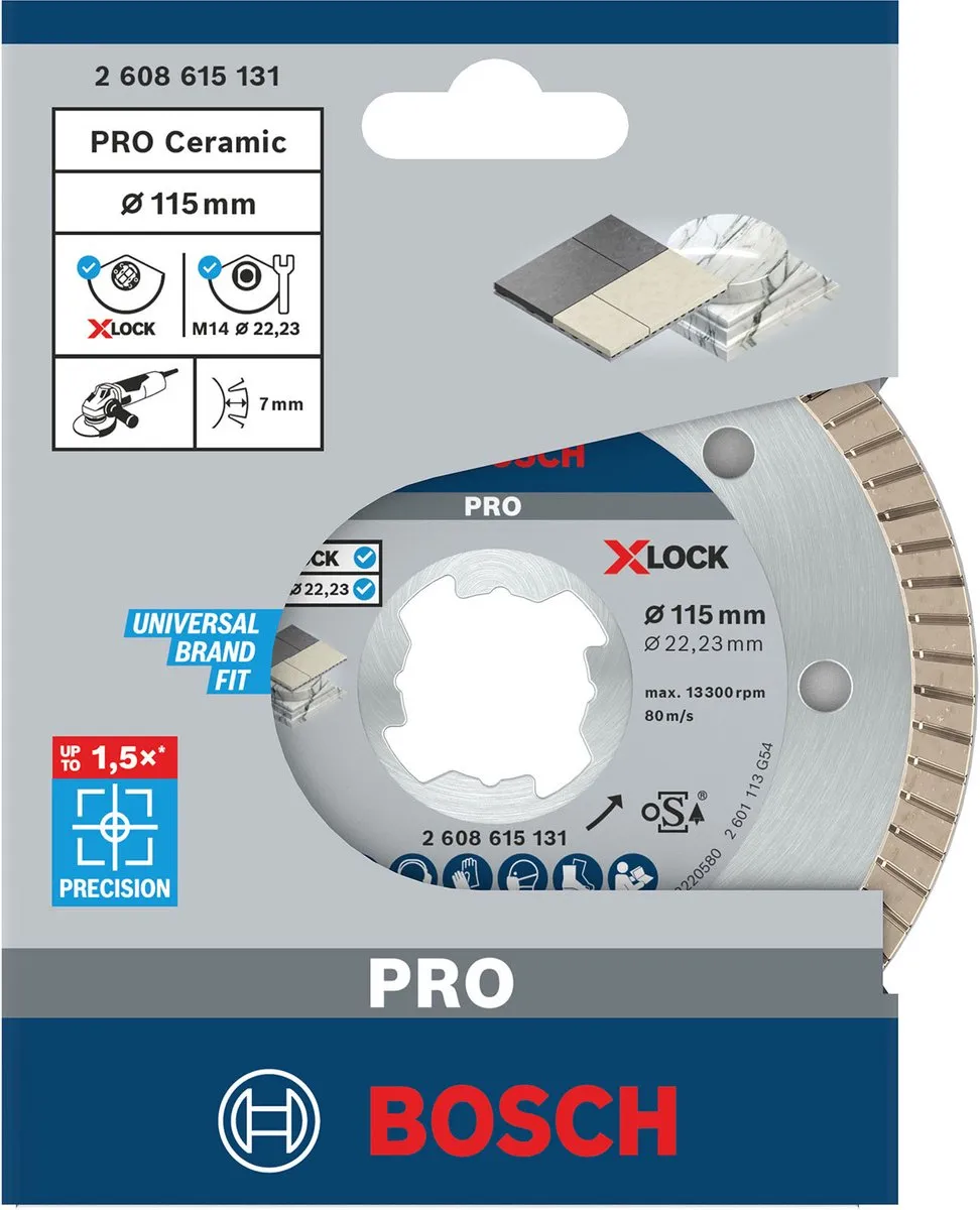 Bosch Professional X-LOCK Diamantdoorslijpschijf 115mm - 22.23mm As