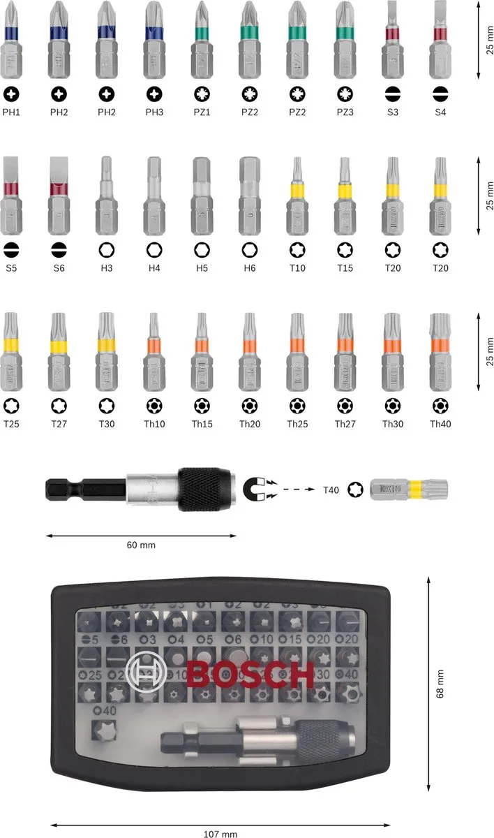 Bosch Professional 2607017319 Schroefbitset Pro 31-delig