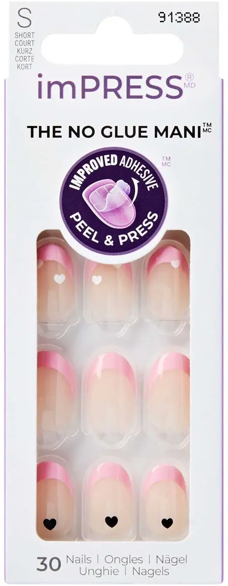 Kiss imPRESS Ditto Kunstnagels Amandelvorm Hartjes