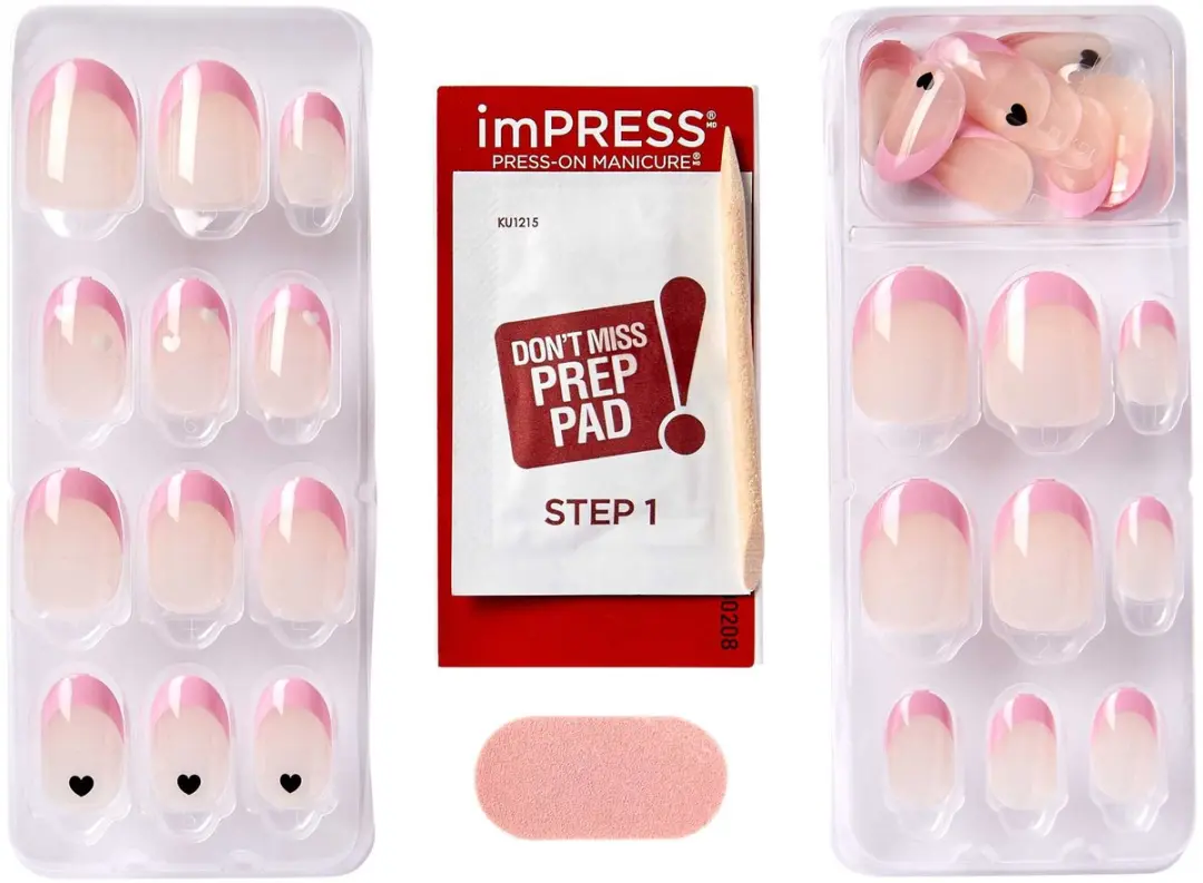 Kiss imPRESS Ditto Kunstnagels Amandelvorm Hartjes - 30 Stuks - afbeelding 3 van 6