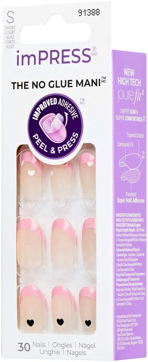 Kiss imPRESS Ditto Kunstnagels Amandelvorm Hartjes - 30 Stuks - afbeelding 4 van 6