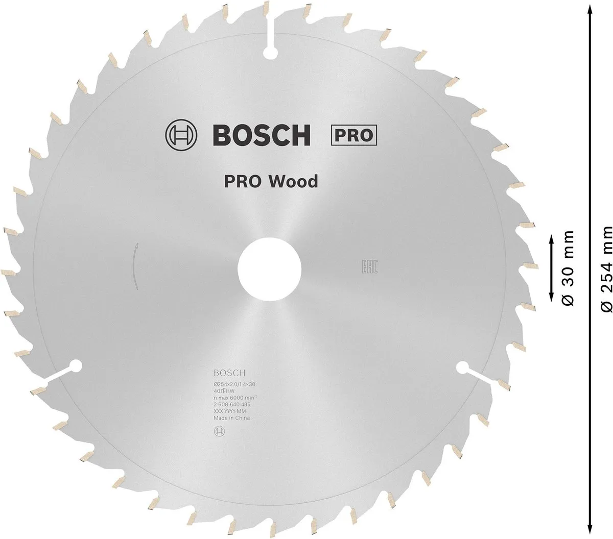 Bosch Professional PRO Wood Cirkelzaagblad 254mm
